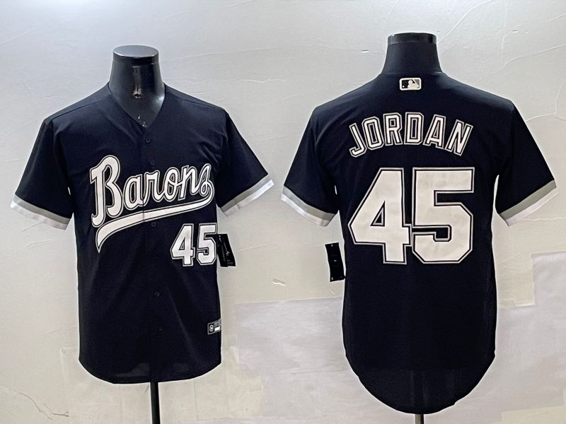 Men Chicago White Sox #45 Jordan Black Throwback Game 2025 Nike MLB Jersey style 1